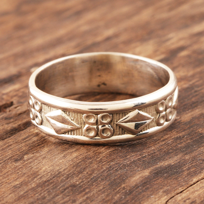 Thick Milgrain Band Ring, Statement Cigar Band Ring, Women Silver Band Ring  – AMYO Jewelry