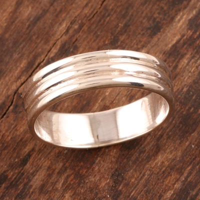Sterling silver band ring, 'Shimla Shine' - Versatile Polished Sterling Silver Band Ring