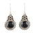 Onyx dangle earrings, 'Scales of the Sea' - Black Onyx Earrings Set in Sterling Silver
