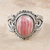 Rhodochrosite cocktail ring, 'Positively Rosy' - Unique Rhodochrosite Cocktail Ring for Women