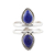 Lapis lazuli cocktail ring, 'Blue Reflection' - Two-Stone Lapis Lazuli and Silver Cocktail Ring