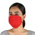 Gesichtsmasken aus Baumwolle, (4er-Set) - 2 rote/2 graue plissierte 2-lagige elastische Schlaufen-Gesichtsmasken aus Baumwolle