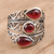 Garnet cocktail ring, 'Coming and Going' - Multi-Stone Garnet Cocktail Ring from India (image 2) thumbail