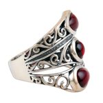 Garnet cocktail ring, 'Coming and Going' - Multi-Stone Garnet Cocktail Ring from India