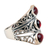 Garnet cocktail ring, 'Coming and Going' - Multi-Stone Garnet Cocktail Ring from India (image 2c) thumbail