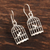 Sterling silver dangle earrings, 'Caged Bird' - Artisan Crafted Bird and Birdcage Sterling Silver Earrings