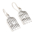 Sterling silver dangle earrings, 'Caged Bird' - Artisan Crafted Bird and Birdcage Sterling Silver Earrings