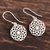 Sterling silver dangle earrings, 'Mesmerizing Mandala' - Mandala Motif Sterling Silver Earrings from India