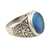 Men's chalcedony ring, 'All the Angles' - Blue Chalcedony and Sterling Silver Men's Ring