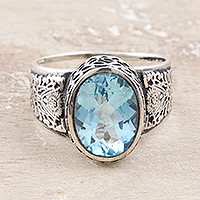 Featured review for Mens blue topaz ring, Magnificent Glitter