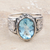 Men's blue topaz ring, 'Magnificent Glitter' - Men's Blue Topaz and Sterling Silver Ring thumbail