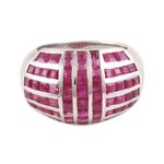 Rhodium plated ruby cocktail ring, 'Ruby Glory' - Ruby and Sterling Silver Cocktail Ring