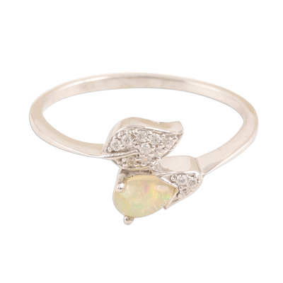 Opal cocktail ring, 'Magical Aura' - Opal and Sterling Silver Cocktail Ring