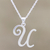 Sterling silver pendant necklace, 'Dancing U' - Name Initial U Sterling Silver Pendant Necklace