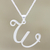 Sterling silver pendant necklace, 'Dancing W' - Sterling Silver W Initial Pendant Necklace