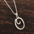 Sterling silver pendant necklace, 'Dancing O' - Silver O Initial Necklace Hand Crafted in India (image 2b) thumbail
