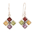 Multi-gemstone dangle earrings, 'Sparkling Flower' - Multicolored Gemstone Flower Dangle Earrings