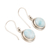 Larimar dangle earrings, 'Snow Moon' - Larimar Cabochon and Sterling Silver Dangle Earrings