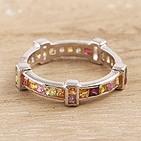 Featured review for Sapphire band ring, Colorful Treasure