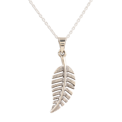 Hand Crafted Sterling Leaf Pendant Necklace