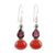 Carnelian and garnet dangle earrings, 'Sparkling Red' - Carnelian and Garnet Sterling Silver Dangle Earrings