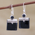 Onyx dangle earrings, 'Glory in Black' - Black Onyx and Silver Dangle Earrings