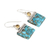 Citrine dangle earrings, 'Glory in Gold' - Composite Turquoise and Citrine Silver Dangle Earrings