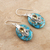 Citrine dangle earrings, 'Golden Crown' - Composite Turquoise Sterling Silver Dangle Earrings