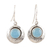 Chalcedony dangle earrings, 'Marvelous Moon' - Artisan Crafted Blue Chalcedony Dangle Earrings