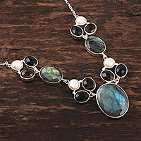 Multi-gemstone pendant necklace, Dusky Appeal
