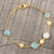 Gold plated multi-gemstone station bracelet, 'Golden Glamour' - 18k Gold Plated Multi Gemstone Station Bracelet (image 2) thumbail