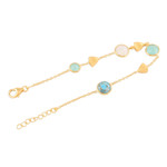 Gold plated multi-gemstone station bracelet, 'Golden Glamour' - 18k Gold Plated Multi Gemstone Station Bracelet