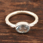 Blue topaz single-stone ring, 'Blue Gaze' - Simple Blue Topaz and Sterling Silver Ring