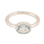Blue topaz single-stone ring, 'Blue Gaze' - Simple Blue Topaz and Sterling Silver Ring