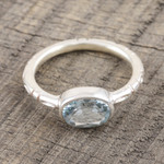 Blue topaz single-stone ring, 'Blue Gaze' - Simple Blue Topaz and Sterling Silver Ring