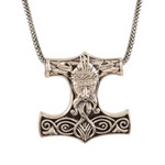 Men's sterling silver pendant necklace, 'Thor's Hammer' - Men's Thor's Hammer Necklace in Sterling Silver