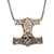 Men's sterling silver pendant necklace, 'Thor's Hammer' - Men's Thor's Hammer Necklace in Sterling Silver