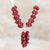 Onyx beaded pendant necklace, 'Dazzling Bouquet' - Red Onyx Beaded Pendant Necklace from India thumbail