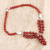 Onyx beaded pendant necklace, 'Dazzling Bouquet' - Red Onyx Beaded Pendant Necklace from India (image 2b) thumbail