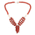 Onyx beaded pendant necklace, 'Dazzling Bouquet' - Red Onyx Beaded Pendant Necklace from India (image 2d) thumbail