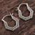 Sterling silver filigree hoop earrings, 'Wired' - Polygonal Hoop Earrings in Sterling Silver Filigree (image 2) thumbail