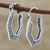 Sterling silver filigree hoop earrings, 'Wired' - Polygonal Hoop Earrings in Sterling Silver Filigree (image 2b) thumbail