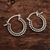 Sterling silver hoop earrings, 'Brightly Shining' - Beaded Sterling Silver Hoops from India (image 2b) thumbail