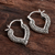 Sterling silver filigree hoop earrings, 'Heart Glory' - Artisan Crafted Silver Filigree Heart Hoop Earrings (image 2) thumbail
