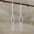 Sterling silver threader earrings, 'Singular Circles' - Circular Sterling Silver Threader Earrings