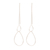 Sterling silver threader earrings, 'Dancing Droplets' - Sterling Silver Interlocking Teardrop Threader Earrings