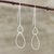 Sterling silver threader earrings, 'Dancing Droplets' - Sterling Silver Interlocking Teardrop Threader Earrings