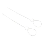 Sterling silver threader earrings, 'Dancing Droplets' - Sterling Silver Interlocking Teardrop Threader Earrings