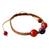 Carnelian beaded macrame bracelet, 'Peaceful Romance' - Macrame Bracelet with Carnelian and Purple Quartz (image 2b) thumbail