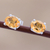 Citrine stud earrings, 'Scintillate' - Citrine Birthstone Stud Earrings from India